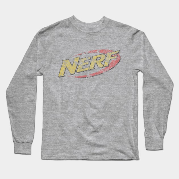 Nerf Logo (extremely worn and faded) Long Sleeve T-Shirt by GraphicGibbon